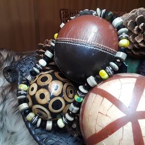 Handmade green and black necklace